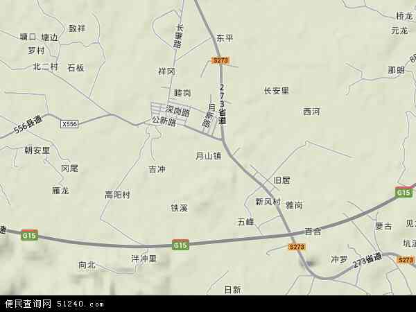 月山镇地形图 - 月山镇地形图高清版 - 2024年月山镇地形图