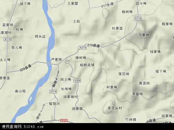 杨柳湾镇地形图 - 杨柳湾镇地形图高清版 - 2024年杨柳湾镇地形图
