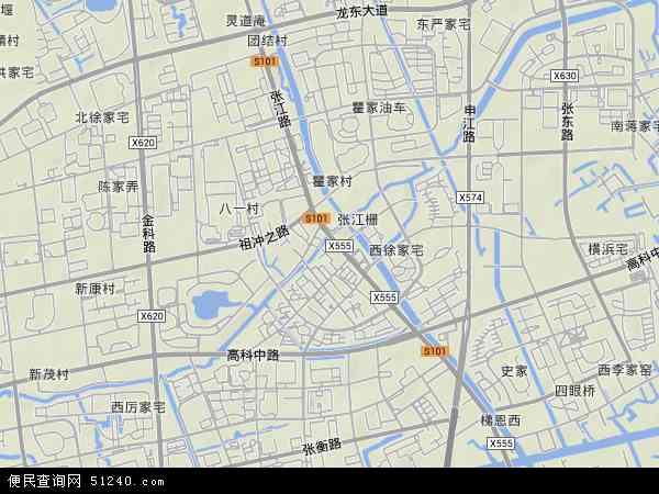 张江镇地形图 - 张江镇地形图高清版 - 2024年张江镇地形图