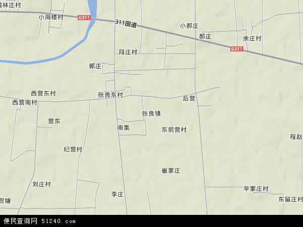 张良镇地形图 - 张良镇地形图高清版 - 2024年张良镇地形图