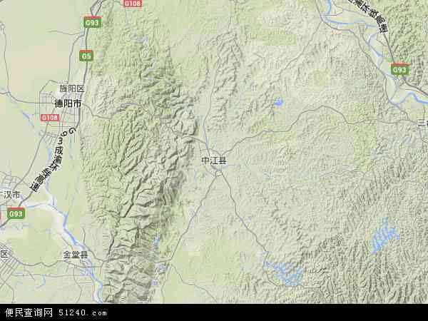 中江县地形图 - 中江县地形图高清版 - 2024年中江县地形图