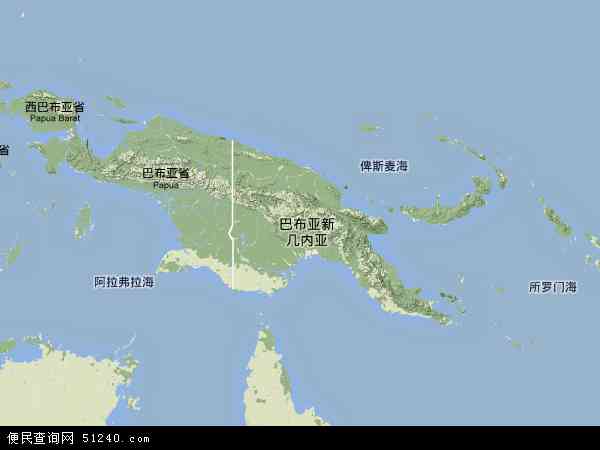 巴布亚新几内亚地形地图