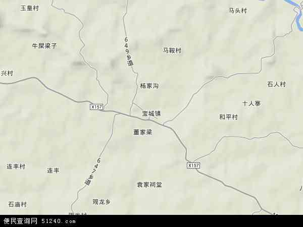 宝城镇地形图 - 宝城镇地形图高清版 - 2024年宝城镇地形图