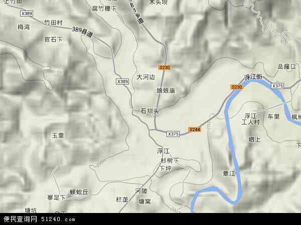 浮江乡地形图 - 浮江乡地形图高清版 - 2024年浮江乡地形图