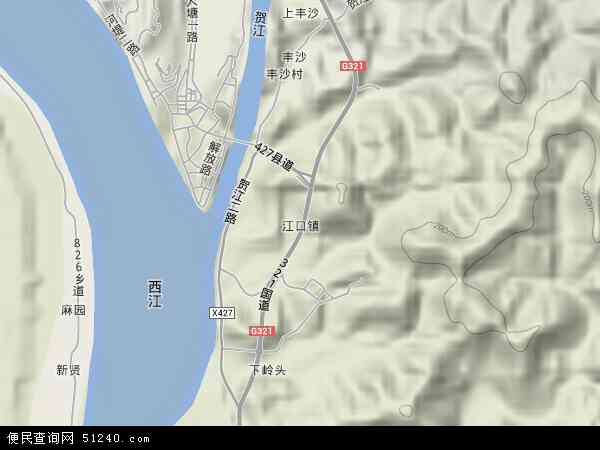 江口镇地形图 - 江口镇地形图高清版 - 2024年江口镇地形图