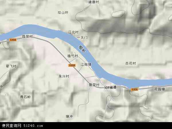 江南镇地形图 - 江南镇地形图高清版 - 2024年江南镇地形图