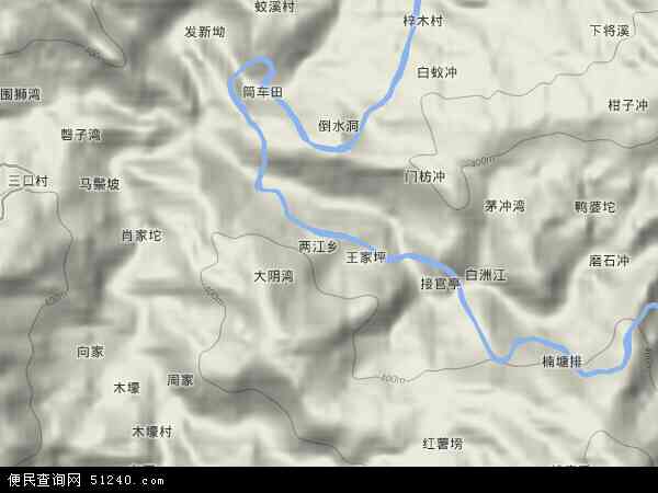 两江乡地形图 - 两江乡地形图高清版 - 2024年两江乡地形图