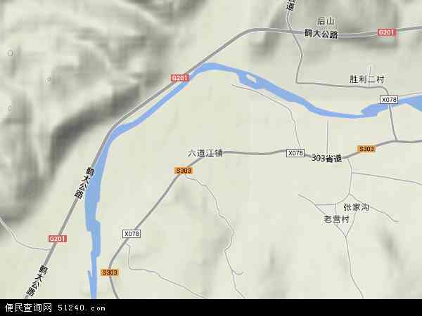 六道江镇地形图 - 六道江镇地形图高清版 - 2024年六道江镇地形图