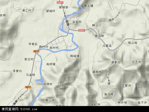 梅城镇地形图 - 梅城镇地形图高清版 - 2024年梅城镇地形图