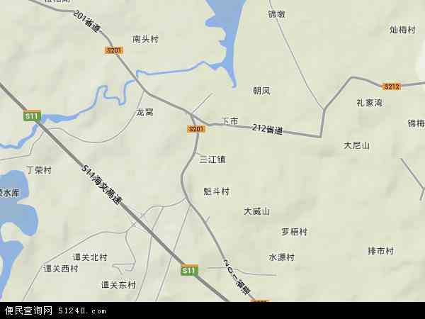 三江镇地形图 - 三江镇地形图高清版 - 2024年三江镇地形图