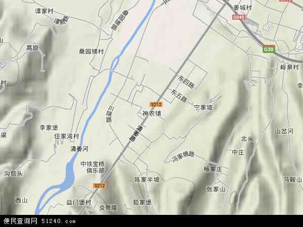 神农镇地形图 - 神农镇地形图高清版 - 2024年神农镇地形图