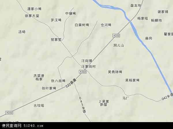 中国湖北省黄冈市浠水县汪岗镇地图(卫星地图)