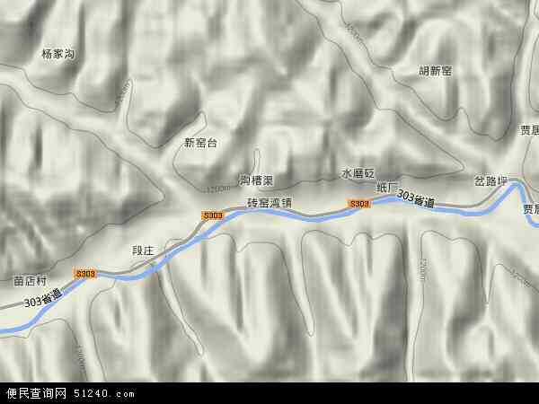砖窑湾镇地形图 - 砖窑湾镇地形图高清版 - 2024年砖窑湾镇地形图