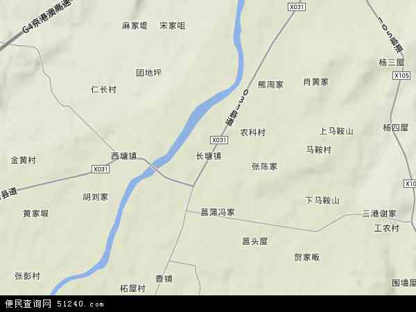 中国湖南省岳阳市临湘市长塘镇地图(卫星地图)