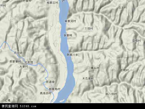 韩家川乡地形图 - 韩家川乡地形图高清版 - 2024年韩家川乡地形图