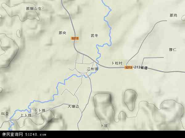 江州镇地形图 - 江州镇地形图高清版 - 2024年江州镇地形图