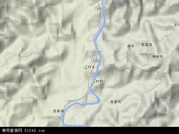 江村乡地形图 - 江村乡地形图高清版 - 2024年江村乡地形图