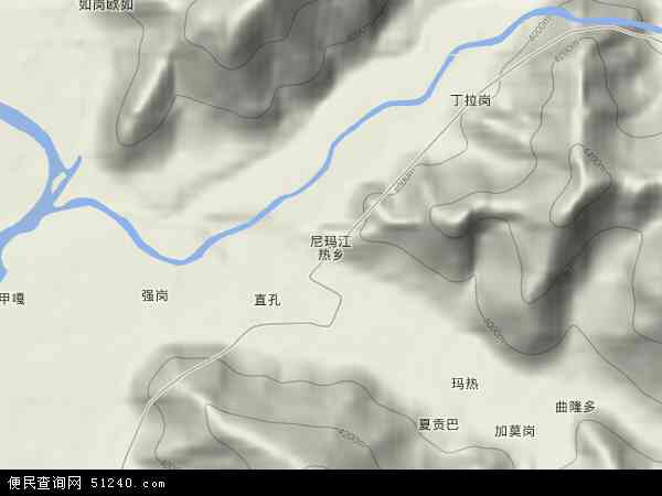 尼玛江热乡地形图 - 尼玛江热乡地形图高清版 - 2024年尼玛江热乡地形图