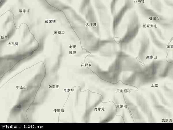 庆坪乡地形图 - 庆坪乡地形图高清版 - 2024年庆坪乡地形图