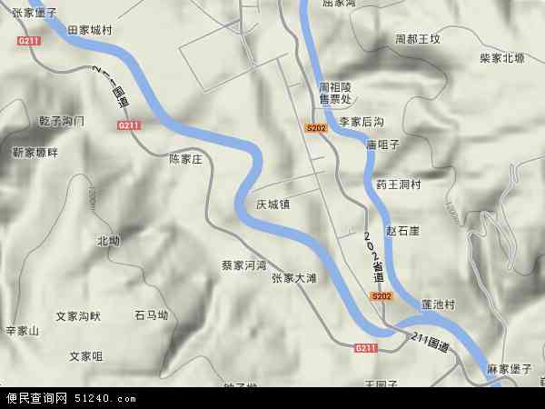 庆城镇地形图 - 庆城镇地形图高清版 - 2024年庆城镇地形图
