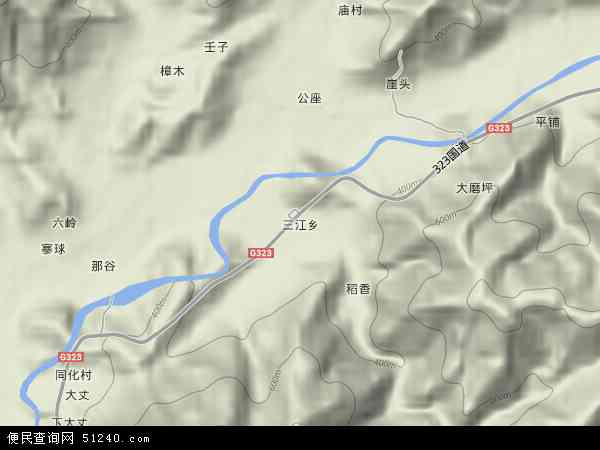 三江乡地形图 - 三江乡地形图高清版 - 2024年三江乡地形图