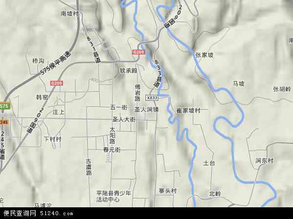 圣人涧镇地形图 - 圣人涧镇地形图高清版 - 2024年圣人涧镇地形图