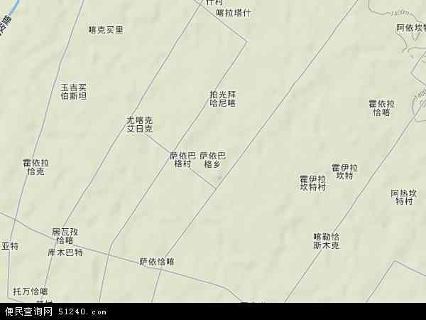萨依巴格乡地形图 - 萨依巴格乡地形图高清版 - 2024年萨依巴格乡地形图