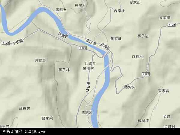 仙峰乡地形图 - 仙峰乡地形图高清版 - 2024年仙峰乡地形图