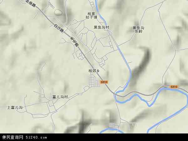 杨郊乡地形图 - 杨郊乡地形图高清版 - 2024年杨郊乡地形图