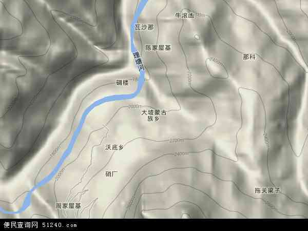大坡蒙古族乡地形图 - 大坡蒙古族乡地形图高清版 - 2024年大坡蒙古族乡地形图