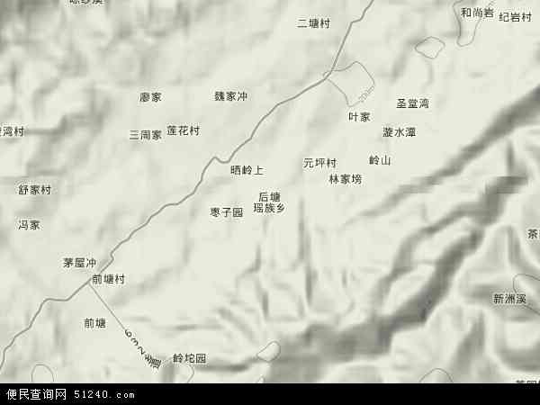 后塘瑶族乡地形图 - 后塘瑶族乡地形图高清版 - 2024年后塘瑶族乡地形图