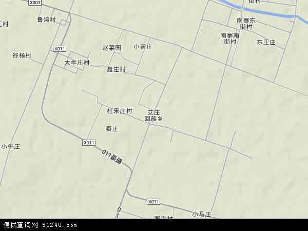 艾庄回族乡地形图 - 艾庄回族乡地形图高清版 - 2024年艾庄回族乡地形图