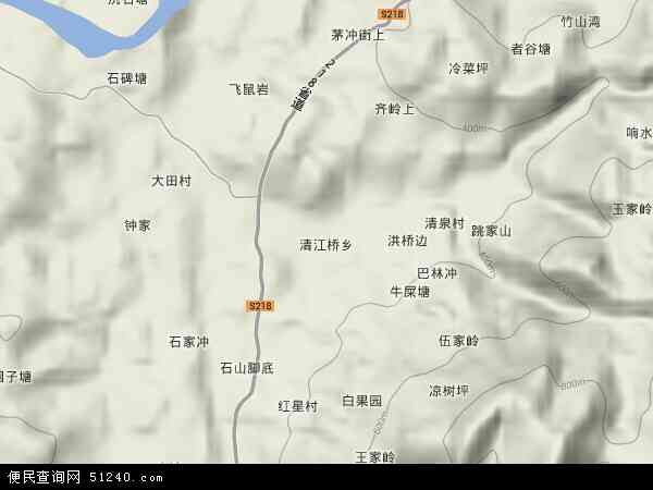 清江桥乡地形图 - 清江桥乡地形图高清版 - 2024年清江桥乡地形图