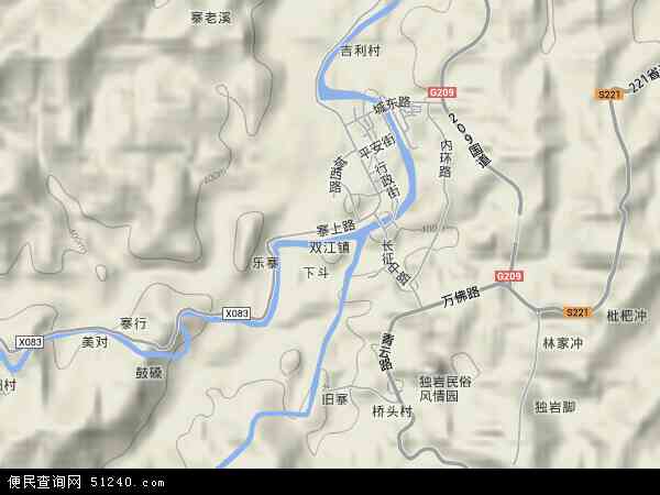 双江镇地形图 - 双江镇地形图高清版 - 2024年双江镇地形图