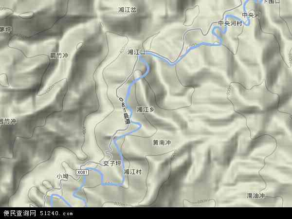 湘江乡地形图 - 湘江乡地形图高清版 - 2024年湘江乡地形图