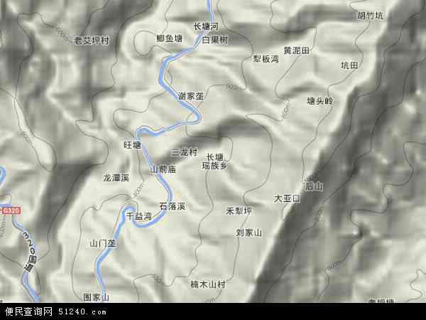 长塘瑶族乡地形图 - 长塘瑶族乡地形图高清版 - 2024年长塘瑶族乡地形图