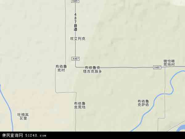 布依鲁克塔吉克族乡地形图 - 布依鲁克塔吉克族乡地形图高清版 - 2024年布依鲁克塔吉克族乡地形图