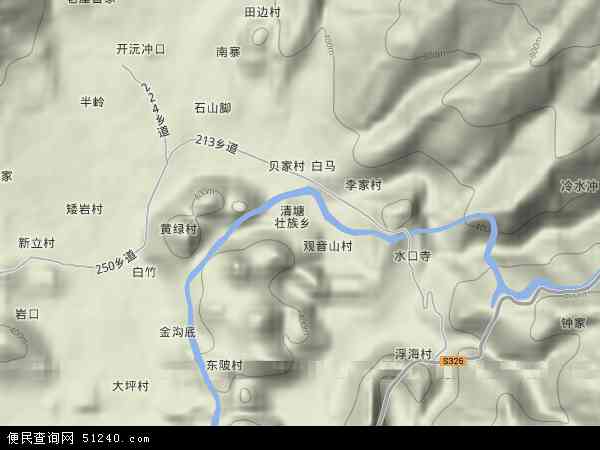 清塘壮族乡地形图 - 清塘壮族乡地形图高清版 - 2024年清塘壮族乡地形图