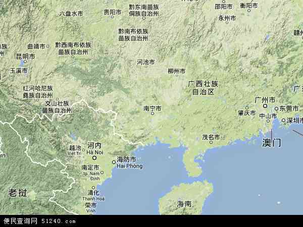 广西壮族自治区地形图 - 广西壮族自治区地形图高清版 - 2024年广西壮族自治区地形图