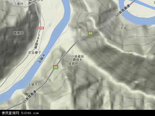 小堡藏族彝族乡地形图 - 小堡藏族彝族乡地形图高清版 - 2024年小堡藏族彝族乡地形图