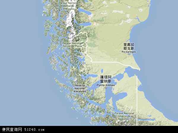 麦哲伦-智利南极大区地形图 - 麦哲伦-智利南极大区地形图高清版 - 2024年麦哲伦-智利南极大区地形图