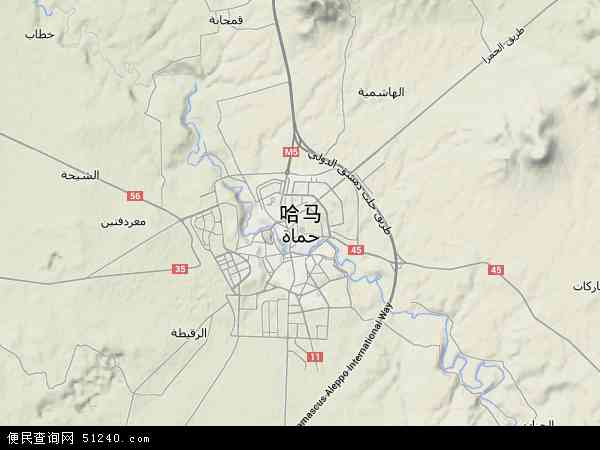 哈马地形图 - 哈马地形图高清版 - 2024年哈马地形图
