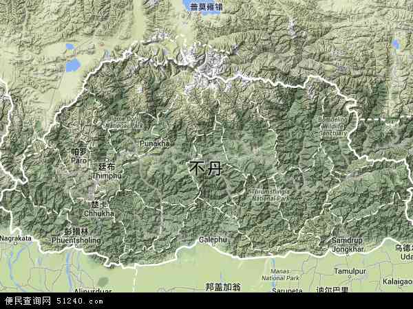 不丹地形图 - 不丹地形图高清版 - 2024年不丹地形图