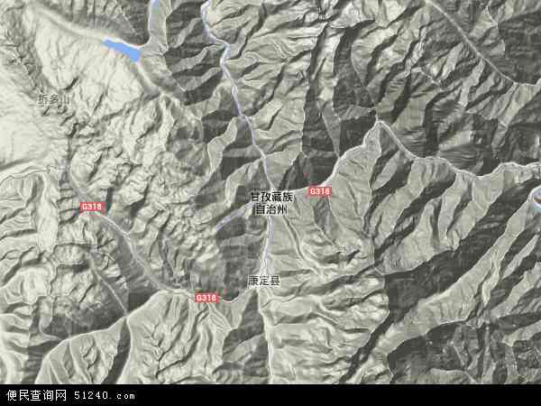 甘孜藏族自治州地形图 - 甘孜藏族自治州地形图高清版 - 2024年甘孜藏族自治州地形图