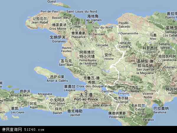 海地地形图 - 海地地形图高清版 - 2024年海地地形图