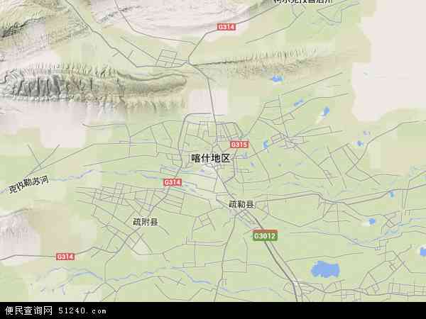 喀什市地形图 - 喀什市地形图高清版 - 2024年喀什市地形图