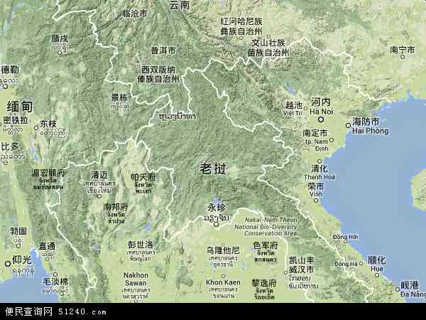 老挝地形图 - 老挝地形图高清版 - 2024年老挝地形图