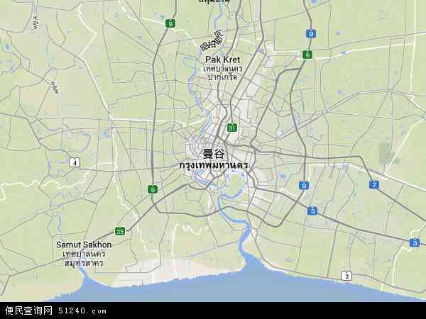 曼谷地形图 - 曼谷地形图高清版 - 2024年曼谷地形图
