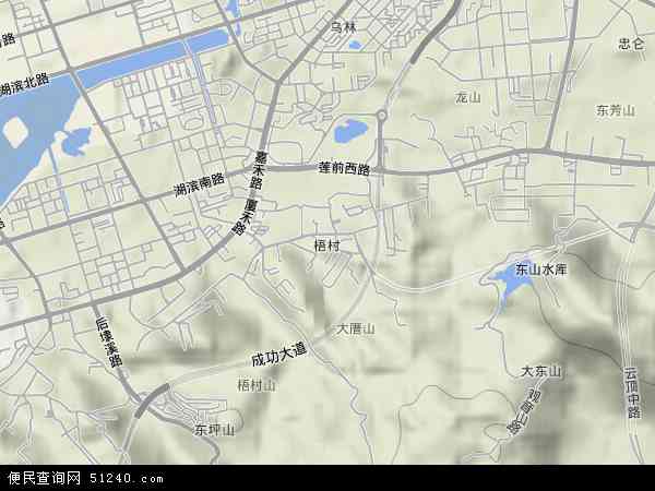 梧村地形图 - 梧村地形图高清版 - 2024年梧村地形图