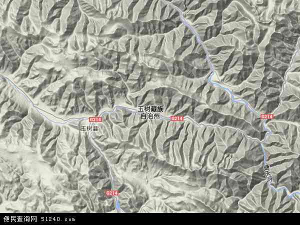 玉树藏族自治州地形图 - 玉树藏族自治州地形图高清版 - 2024年玉树藏族自治州地形图